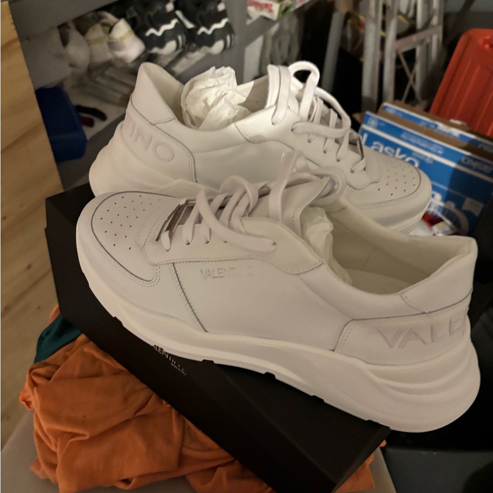 Valentino White Leather Sneakers